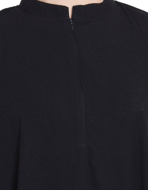 Modest Purple Embroidered Irani Kaftan Black