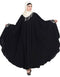 Muslimah Silver embroidered Irani Kaftan Black