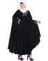 Muslimah Silver embroidered Irani Kaftan Black