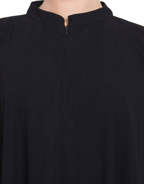 Muslimah Silver embroidered Irani Kaftan Black