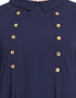 Modern Pleat and decorative button Abaya Blue