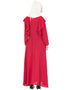Dubai Frill casual daily wear collage girls casual abaya Red