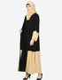 Islamic Contrast bottom cuff pearls beaded with inner Dubai Kaftan Black