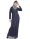 Modest Full embellished Navy Party Abaya Navy Blue