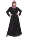 Chic Pleating at Waist Casual Abaya Black