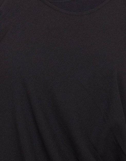 Chic Pleating at Waist Casual Abaya Black
