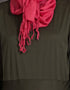 Trendy Pleating at Waist Stretchable Knits Travel Abaya Green
