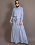 Women Yoke At Chest Triangle Panels Collage Girl Abaya Blue