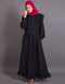 Trendy frilled trendy bohemian abaya Black
