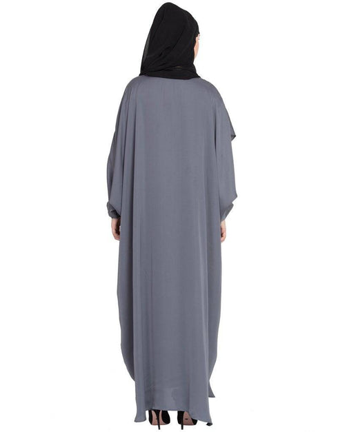 Muslim Extra Panel Nursing mother Abaya Grey