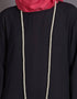 Modern Gathers panels at back Bohemian Abaya Black