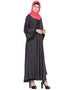 Islamic Embroidered Patch Umbrella Grey Abaya Grey