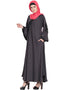 Islamic Embroidered Patch Umbrella Grey Abaya Grey