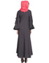 Islamic Embroidered Patch Umbrella Grey Abaya Grey