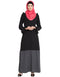 Arabic Contrast Bottom Frilled Casual Abaya Grey