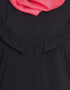 Arabic Contrast Bottom Frilled Casual Abaya Grey