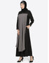 Muslim extra Layer at front Casual Abaya Grey