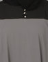 Muslim extra Layer at front Casual Abaya Grey