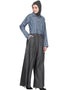 Chic Denim Pant chambray shirt front open pant Abaya Blue