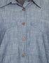 Chic Denim Pant chambray shirt front open pant Abaya Blue