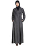 Muslimah double breasted Front two Slit Denim front open Jilbab Blue