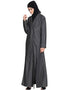 Muslimah double breasted Front two Slit Denim front open Jilbab Blue