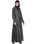 Muslimah double breasted Front two Slit Denim front open Jilbab Blue