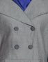 Chic double Breasted Pleated Coat Abaya Grey