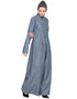 Muslim cotton chambray patch pocket pant Abaya Blue