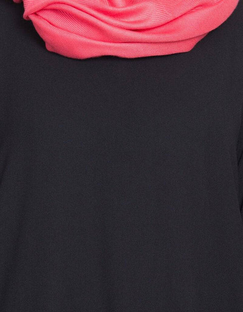 Women Contrast side panels A line Abaya Pink
