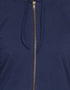 Chic front open patch pocket hood travel Abaya Blue