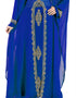 Modern Royal Blue Colored Georgette Heavy Farasha