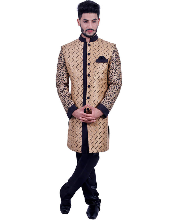Natural Jute With Black Indo western Juit Silk Pant