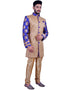 Natural Jute With Persian Blue Indo western Juit Silk Chudidaar Closure View