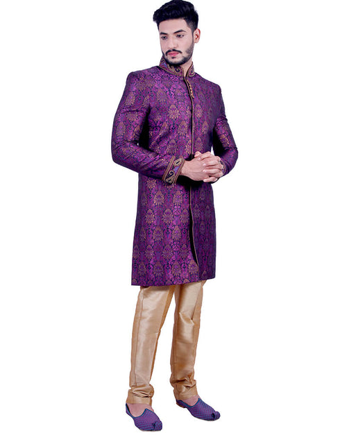 Multicolor Indo western Zari Tanchoi Chudidaar Closure View
