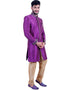Dark Lavender Indo western Art Silk Chudidaar Closure View