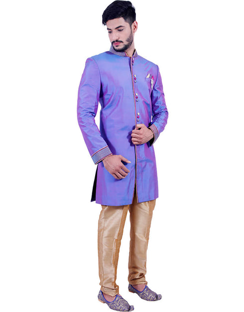Amethyst Indo western Art Silk Chudidaar Closure View