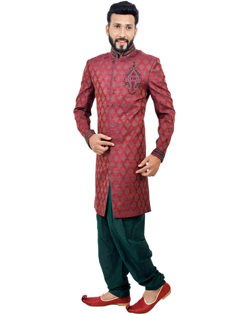 Multicolor Indo western Zari Brocade Dhoti Closure View