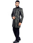 Darkgreen With Black Indo western Tanchoi Brocade Pant Closure View