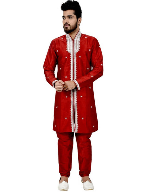 Maroon Indo western Art Silk Chudidaar