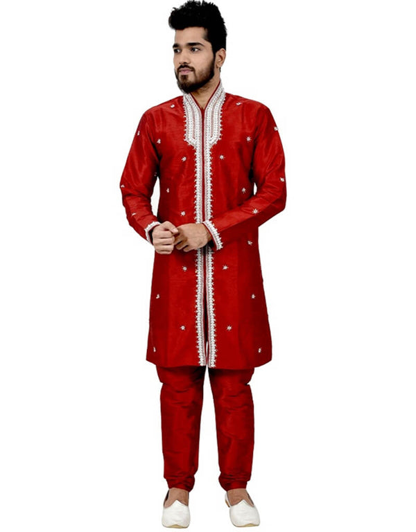 Maroon Indo western Art Silk Chudidaar