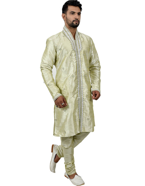 Pista Indo western Art Silk Chudidaar Closure View