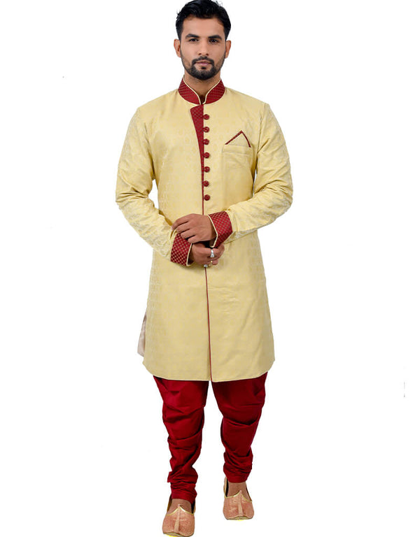 Golden Indo western Katan Stepal Brocade Silk Dhoti