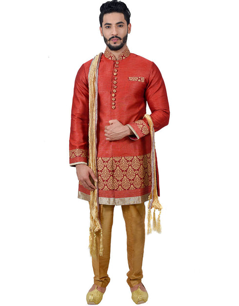 Maroon Indo western Art Silk Chudidaar