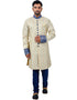 Cream Indo western Zari Brocade Silk Chudidaar