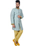 Multi Indo western Satan Tehra Brocade Silk Chudidaar Closure View