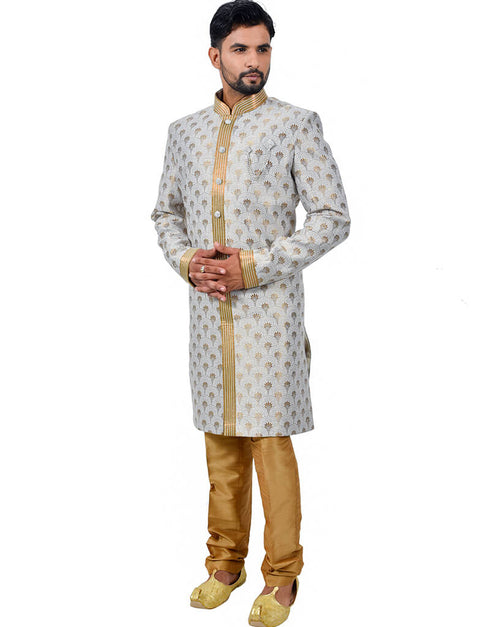 Multi Indo western Cottan Brocade Silk Chudidaar Closure View