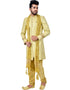 Buff Indo western Zari Brocade Silk Chudidaar Closure View