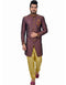 Neon Purple Indo western Zari Brocade Silk Chudidaar