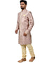 Multi Indo western Dupion Dohra Brocade Silk Chudidaar Closure View